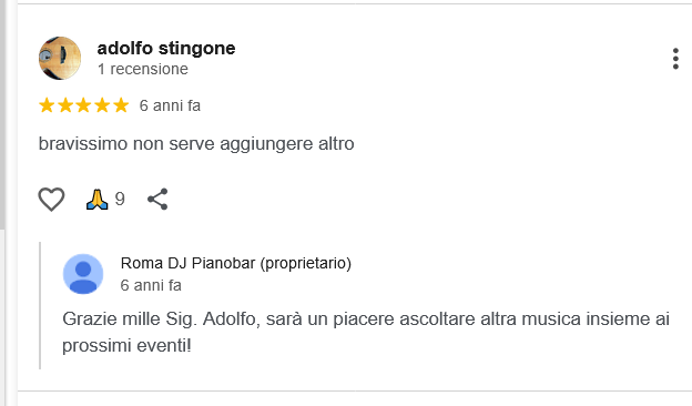 Adolfo Stingone recensione per Roma DJ Pianobar