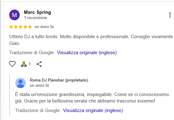 Marc Spring recesnione al dj Gianpiero Fatica