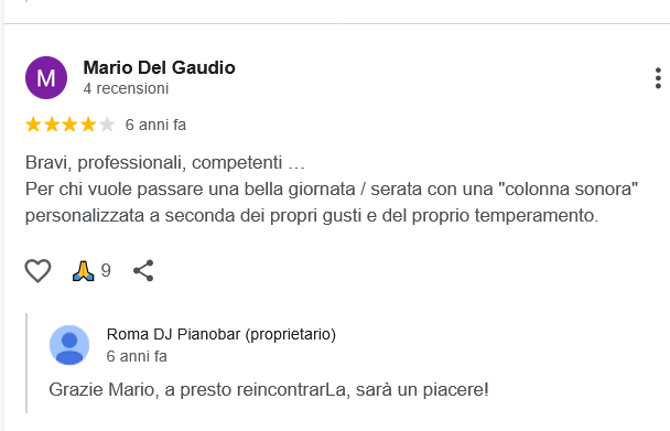 Mario Del Gudio recensione Roma DJ Pianobar